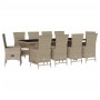 Set comedor de jardín 11 pzas con cojines ratán sintético beige de , Conjuntos de jardín - Ref: Foro24-3277588, Precio: 1,00 ...