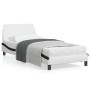 Cama con cabecero cuero sintético blanco y negro 80x200 cm de , Camas y somieres - Ref: Foro24-373084, Precio: 129,51 €, Desc...