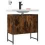 Engineered wood bathroom sink cabinet smoked oak 60x33x60 cm by , Dressing tables - Ref: Foro24-842458, Price: 53,94 €, Disco...