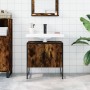 Engineered wood bathroom sink cabinet smoked oak 60x33x60 cm by , Dressing tables - Ref: Foro24-842458, Price: 53,94 €, Disco...