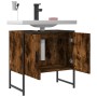 Engineered wood bathroom sink cabinet smoked oak 60x33x60 cm by , Dressing tables - Ref: Foro24-842458, Price: 53,94 €, Disco...