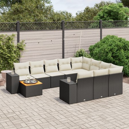 11-teiliges Gartensofa-Set und schwarze synthetische Rattankissen von , Gartensets - Ref: Foro24-3257960, Preis: 659,34 €, Ra...