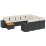 11-teiliges Gartensofa-Set und schwarze synthetische Rattankissen von , Gartensets - Ref: Foro24-3257960, Preis: 638,99 €, Ra...