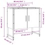 Waschbeckenschrank aus Holzwerkstoff, geräucherte Eiche, 60 x 33 x 60 cm von , Schminktische - Ref: Foro24-842458, Preis: 53,...