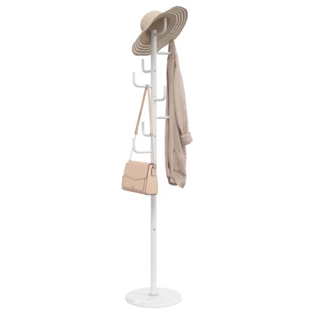 White powder coated iron coat rack 183 cm by , Hat and coat racks - Ref: Foro24-377106, Price: 48,94 €, Discount: %