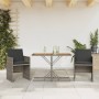 Garden chairs and table with cushions 3 pieces gray PE rattan by , Garden sets - Ref: Foro24-365067, Price: 168,99 €, Discoun...