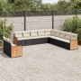 11-teiliges Gartensofa-Set und schwarze synthetische Rattankissen von , Gartensets - Ref: Foro24-3227806, Preis: 745,87 €, Ra...