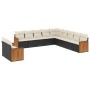 11-teiliges Gartensofa-Set und schwarze synthetische Rattankissen von , Gartensets - Ref: Foro24-3227806, Preis: 745,87 €, Ra...