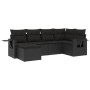 6-teiliges Gartensofa-Set und schwarze synthetische Rattankissen von , Gartensets - Ref: Foro24-3220454, Preis: 383,53 €, Rab...