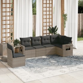 6-piece garden furniture set and gray synthetic rattan cushions by , Garden sets - Ref: Foro24-3220229, Price: 421,25 €, Disc...