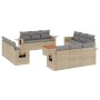 Gartensofa-Set mit Kissen, 13-teilig, beiges synthetisches Rattan von , Modulare Sofas für den Außenbereich - Ref: Foro24-322...