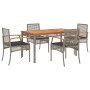 5-piece garden dining set with gray synthetic rattan cushions by , Garden sets - Ref: Foro24-3213571, Price: 391,13 €, Discou...