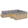 11-teiliges Gartensofa-Set mit beigen synthetischen Rattankissen von , Gartensets - Ref: Foro24-3257515, Preis: 747,24 €, Rab...