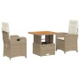 Set comedor de jardín 3 pzas con cojines ratán sintético beige de , Conjuntos de jardín - Ref: Foro24-3277349, Precio: 402,19...