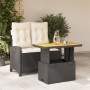 2-piece garden dining set with black synthetic rattan cushions by , Garden sets - Ref: Foro24-3277382, Price: 285,60 €, Disco...