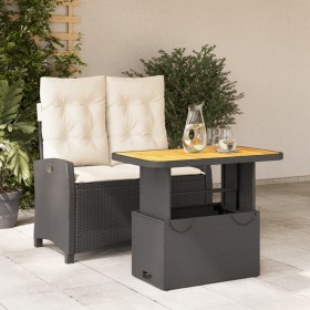 Set comedor de jardín 2 pzas con cojines ratán sintético negro de , Conjuntos de jardín - Ref: Foro24-3277382, Precio: 285,60...