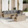 9-teiliges Gartensofa-Set mit beigen synthetischen Rattankissen von , Gartensets - Ref: Foro24-3220428, Preis: 664,25 €, Raba...