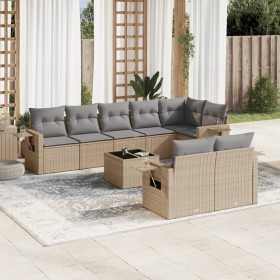 9-teiliges Gartensofa-Set mit beigen synthetischen Rattankissen von , Gartensets - Ref: Foro24-3220428, Preis: 637,99 €, Raba...