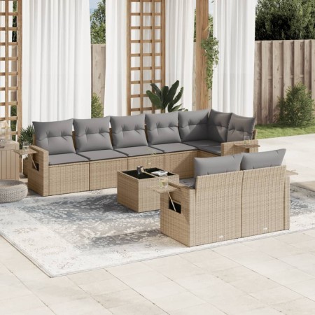 9-teiliges Gartensofa-Set mit beigen synthetischen Rattankissen von , Gartensets - Ref: Foro24-3220428, Preis: 664,25 €, Raba...