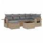 7-teiliges Gartensofa-Set und beigefarbene synthetische Rattankissen von , Gartensets - Ref: Foro24-3220468, Preis: 473,05 €,...