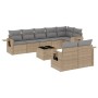 9-teiliges Gartensofa-Set mit beigen synthetischen Rattankissen von , Gartensets - Ref: Foro24-3220428, Preis: 664,25 €, Raba...