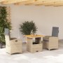 3-piece garden dining set with beige synthetic rattan cushions by , Garden sets - Ref: Foro24-3277361, Price: 402,54 €, Disco...