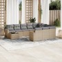 11-teiliges Gartensofa-Set mit beigen synthetischen Rattankissen von , Gartensets - Ref: Foro24-3219519, Preis: 722,99 €, Rab...