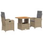 3-piece garden dining set with beige synthetic rattan cushions by , Garden sets - Ref: Foro24-3277361, Price: 402,54 €, Disco...