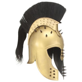 Greek warrior helmet replica live role steel brass by vidaXL, Collectible weapons - Ref: Foro24-286234, Price: 65,84 €, Disco...