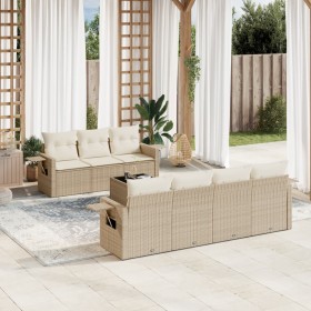 Gartensofa-Set mit beigen Kissen 8 Stück PE-Rattan von , Gartensets - Ref: Foro24-3219927, Preis: 644,99 €, Rabatt: %