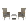 3-piece garden dining set with gray synthetic rattan cushions by , Garden sets - Ref: Foro24-3277562, Price: 182,79 €, Discou...