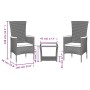 3-piece garden dining set with gray synthetic rattan cushions by , Garden sets - Ref: Foro24-3277562, Price: 182,79 €, Discou...