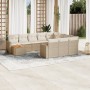 11-teiliges Gartensofa-Set mit beigen synthetischen Rattankissen von , Modulare Sofas für den Außenbereich - Ref: Foro24-3224...