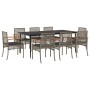 Set comedor jardín 9 pzas y cojines ratán sintético gris de , Conjuntos de jardín - Ref: Foro24-3213616, Precio: 671,74 €, De...