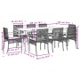 Set comedor jardín 9 pzas y cojines ratán sintético gris de , Conjuntos de jardín - Ref: Foro24-3213616, Precio: 671,74 €, De...