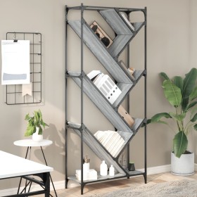 Sonoma engineered wood and gray metal shelving 79x30x180 cm by , Bookcases and shelves - Ref: Foro24-845434, Price: 101,49 €,...