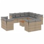 Gartensofa-Set mit beigem Kissenmix, 12-teilig aus PE-Rattan von , Gartensets - Ref: Foro24-3256276, Preis: 949,63 €, Rabatt: %