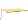 Toldo retráctil automático amarillo y blanco 500x300 cm de , Toldos - Ref: Foro24-3069148, Precio: 510,12 €, Descuento: %