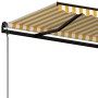 Toldo retráctil automático amarillo y blanco 500x300 cm de , Toldos - Ref: Foro24-3069148, Precio: 488,99 €, Descuento: %