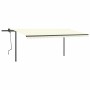 Automatic retractable awning with cream poles 5x3 m by , Awnings - Ref: Foro24-3070187, Price: 705,99 €, Discount: %