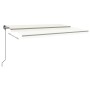 Automatic retractable awning with cream poles 5x3 m by , Awnings - Ref: Foro24-3070187, Price: 705,99 €, Discount: %