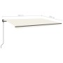 Toldo retráctil automático con postes crema 5x3 m de , Toldos - Ref: Foro24-3070187, Precio: 707,51 €, Descuento: %