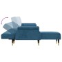 L-förmiges Schlafsofa aus blauem Samt, 271 x 140 x 70 cm von , Sofas - Ref: Foro24-3157220, Preis: 421,99 €, Rabatt: %