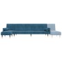 L-förmiges Schlafsofa aus blauem Samt, 271 x 140 x 70 cm von , Sofas - Ref: Foro24-3157220, Preis: 421,99 €, Rabatt: %