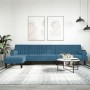 L-shaped sofa bed blue velvet 260x140x70 cm by , Sofas - Ref: Foro24-3157241, Price: 374,99 €, Discount: %