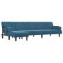 L-förmiges Schlafsofa aus blauem Samt, 260 x 140 x 70 cm von , Sofas - Ref: Foro24-3157241, Preis: 376,02 €, Rabatt: %