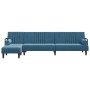 L-förmiges Schlafsofa aus blauem Samt, 260 x 140 x 70 cm von , Sofas - Ref: Foro24-3157241, Preis: 376,02 €, Rabatt: %