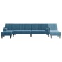 L-förmiges Schlafsofa aus blauem Samt, 260 x 140 x 70 cm von , Sofas - Ref: Foro24-3157241, Preis: 376,02 €, Rabatt: %