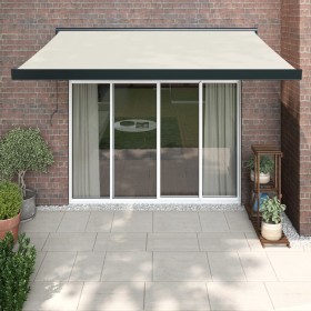 Retractable aluminum and cream fabric awning 3.5x2.5 m by , Awnings - Ref: Foro24-3154552, Price: 470,68 €, Discount: %