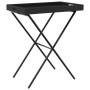 Black synthetic rattan folding tray table 65x40x75 cm by , Garden tables - Ref: Foro24-365127, Price: 45,56 €, Discount: %